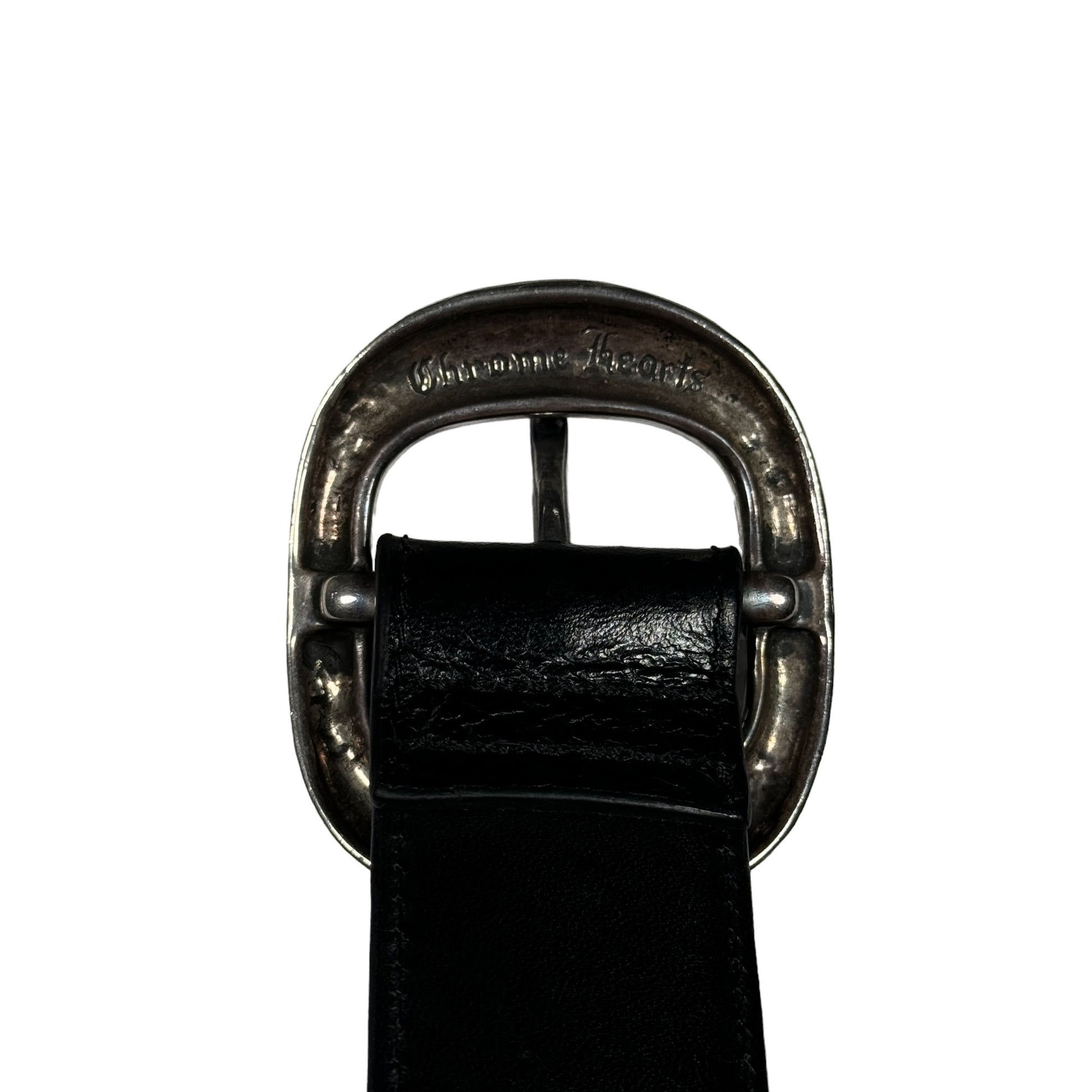 black chrome hearts belt