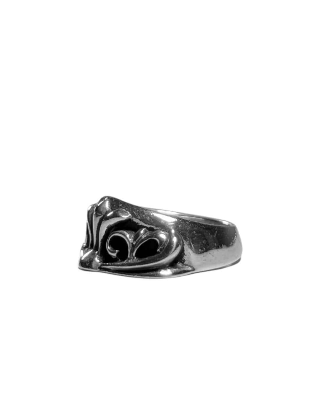 Chrome Hearts Silver Half Keeper Ring Sterling Silver Hardware