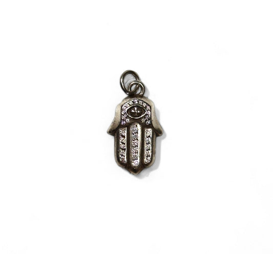 Chrome Hearts Pave Diamond Hamsa Hand Pendant Authentic Necklaces
