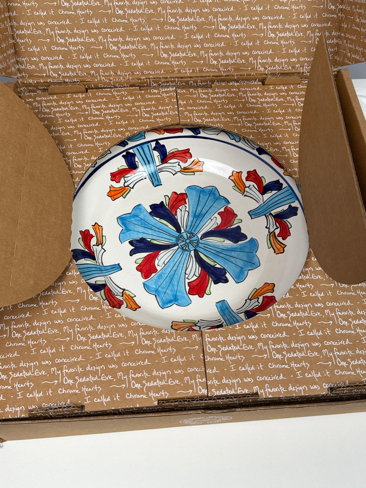 Chrome Hearts Dinner Plates Hand-Painted Multicolor Ceramic