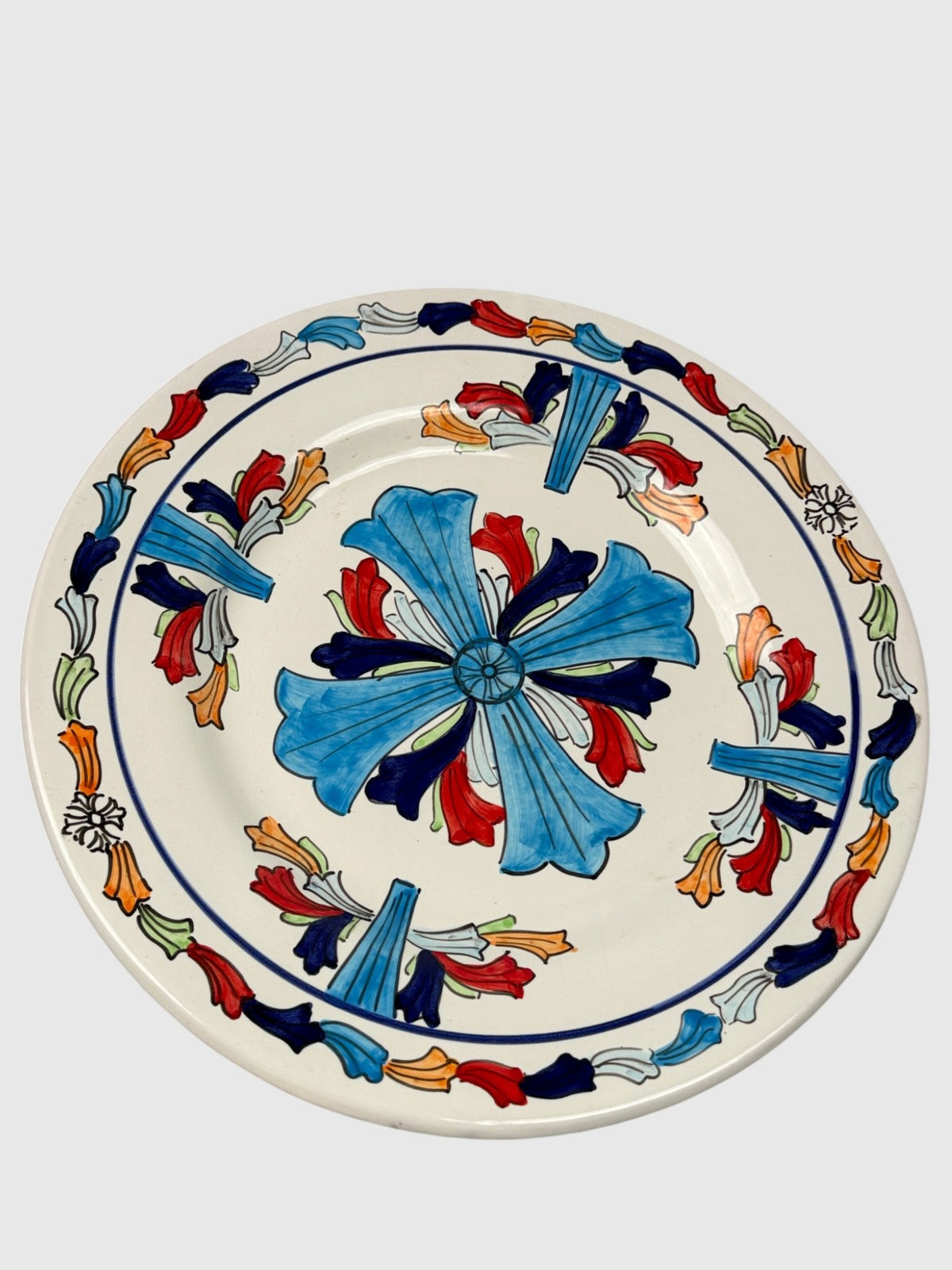 Multicolor Ceramic Dinner Plate Chrome Hearts Floral Cross Border