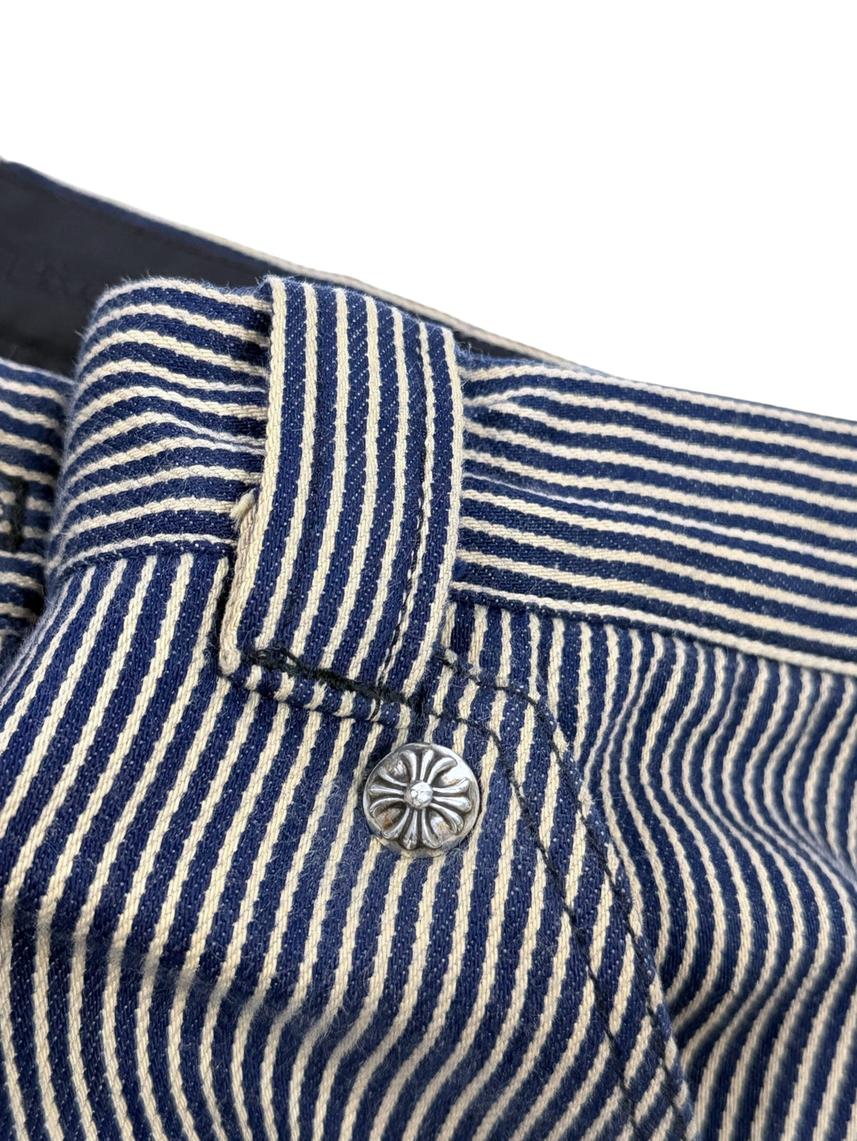 Cross Rivet Hardware on Chrome Hearts Navy Carpenter Pants