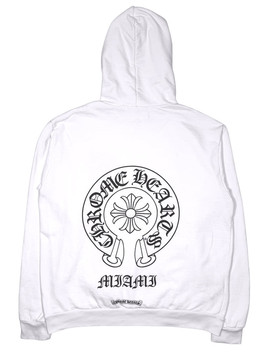 Chrome Hearts Miami Exclusive Horseshoe Hoodie White