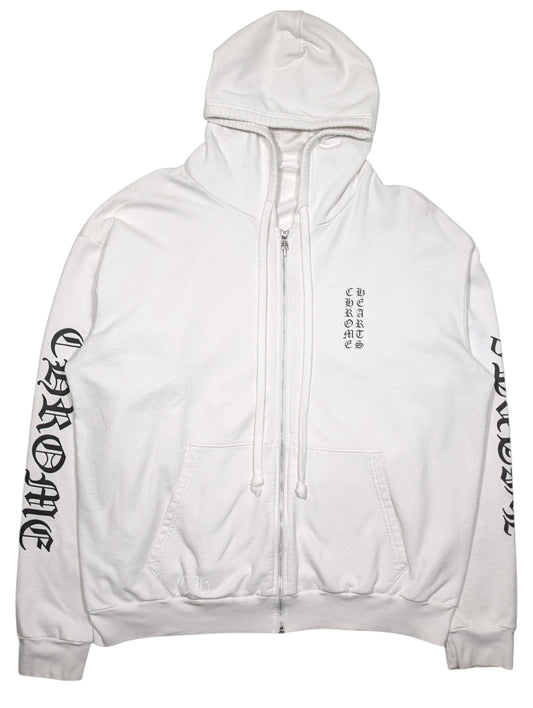 Chrome Hearts Vertical Logo Zip Up Hoodie Authentic Hoodies