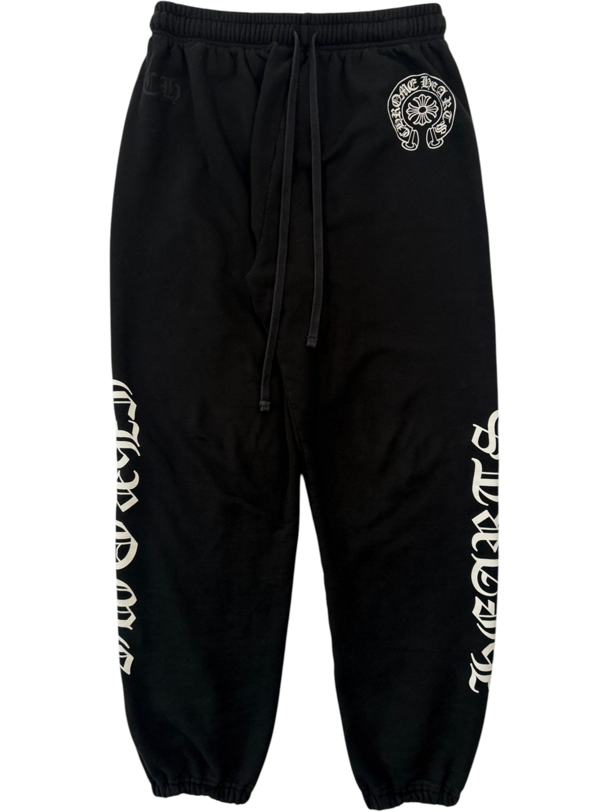 Chrome Hearts Horseshoe Logo Black Cotton Sweatpants