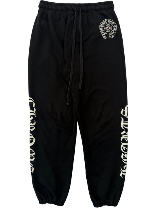Chrome Hearts Horseshoe Logo Black Cotton Sweatpants