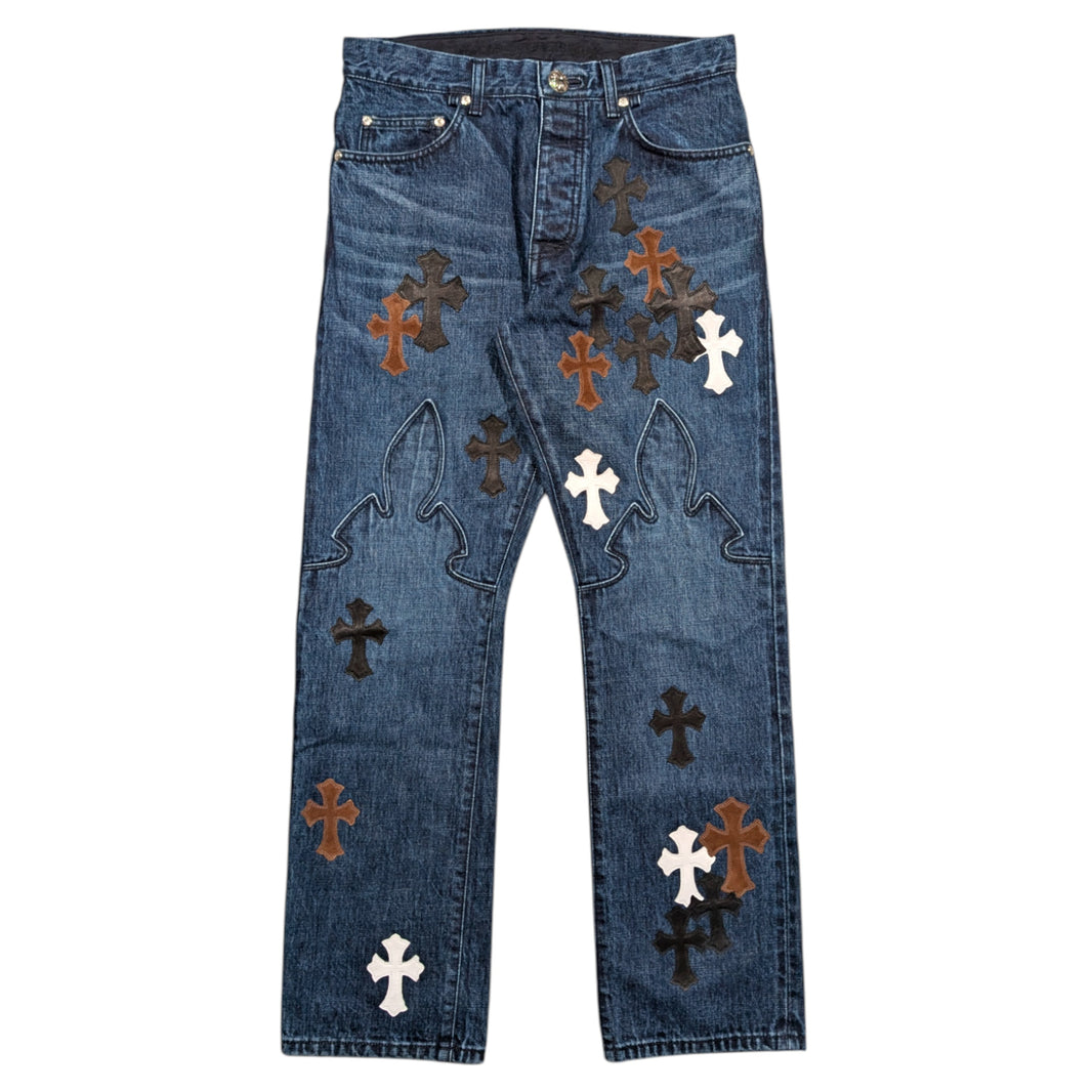 Fleur Knee Denim Cross Patch Jeans