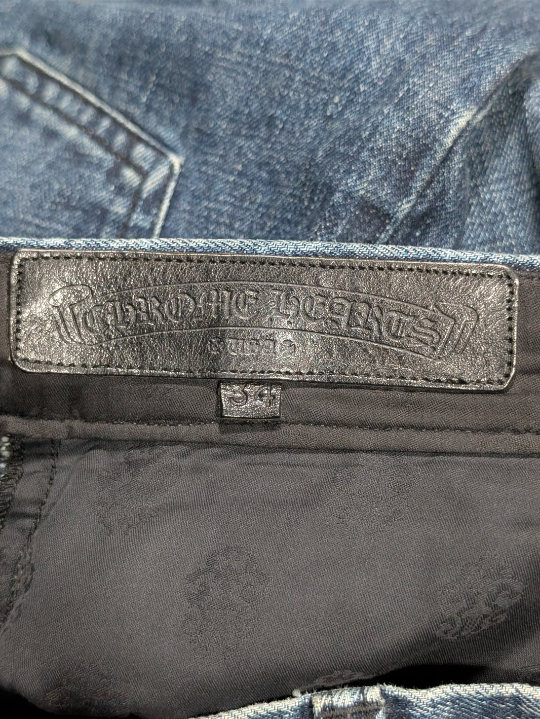 Chrome Hearts Denim Cross Patch Jeans Authenticated Designer