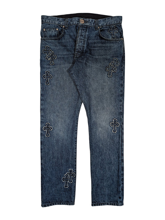 Chrome Hearts Denim Cross Patch Jeans Authentic Jeans