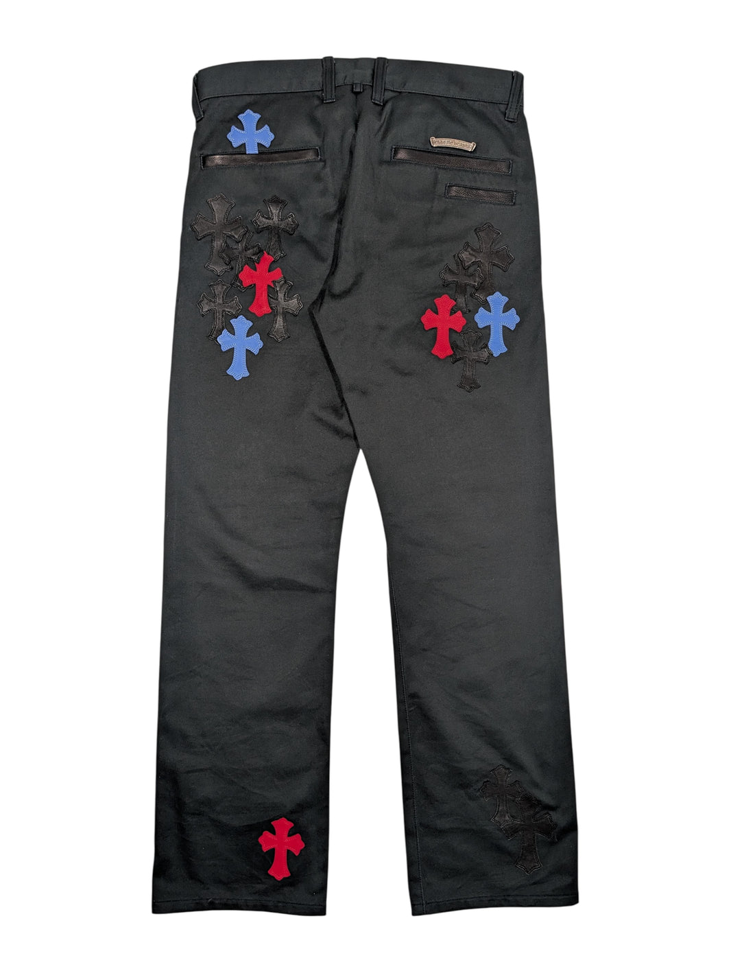 Chrome Hearts Cross Patch Chino Pants Red & Blue Sterling Silver Hardware