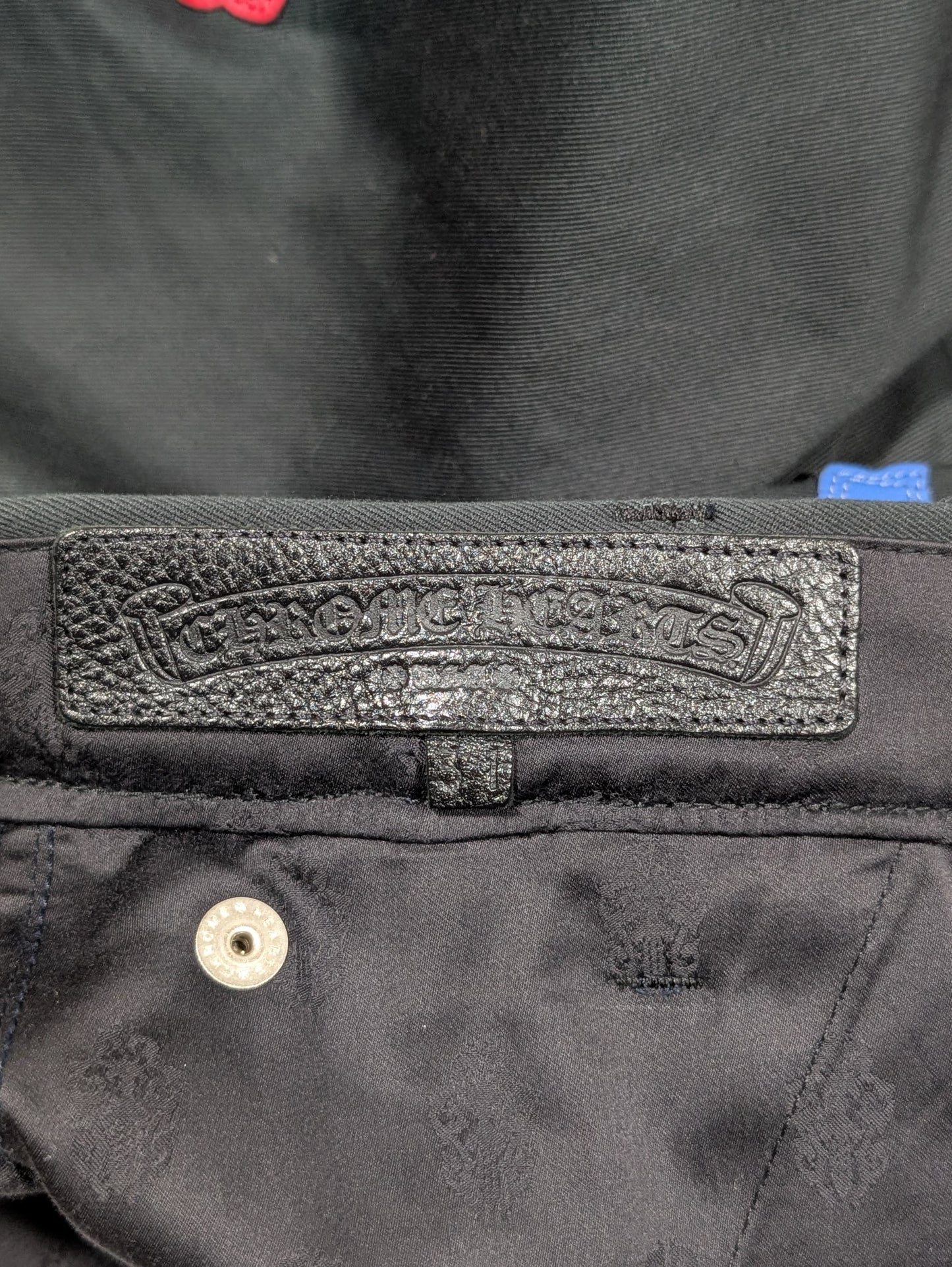 Cross Patch Chino Pants Red & Blue