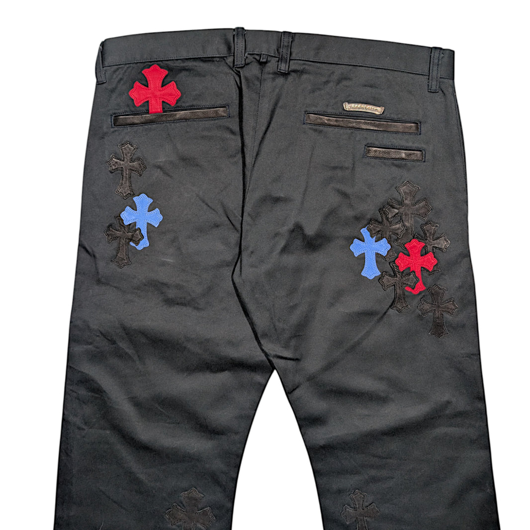 Chrome Hearts Red & Blue Cross Patch Chino Pants Archival