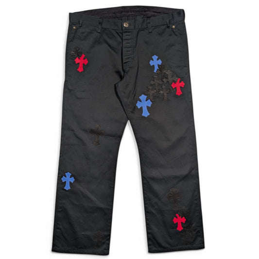 Chrome Hearts Red & Blue Cross Patch Chino Pants Authentic Pants