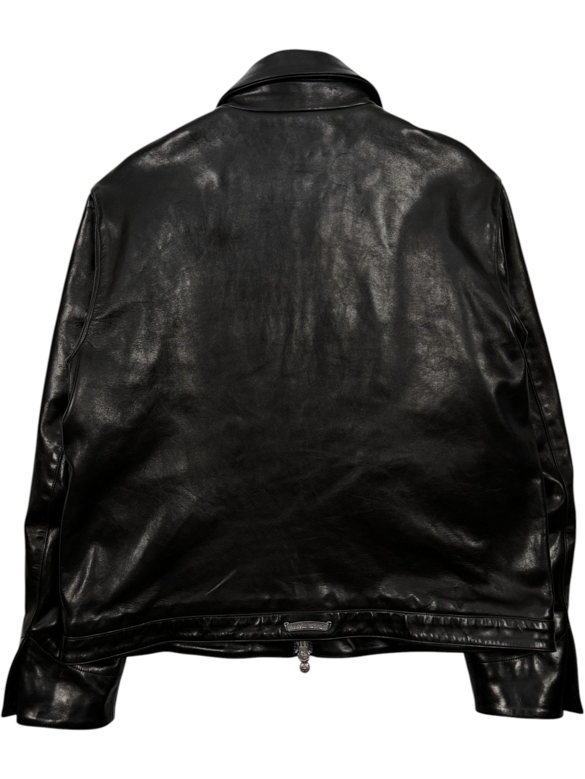 Black Horse Leather Chrome Hearts KB24 Jacket Rear Panel