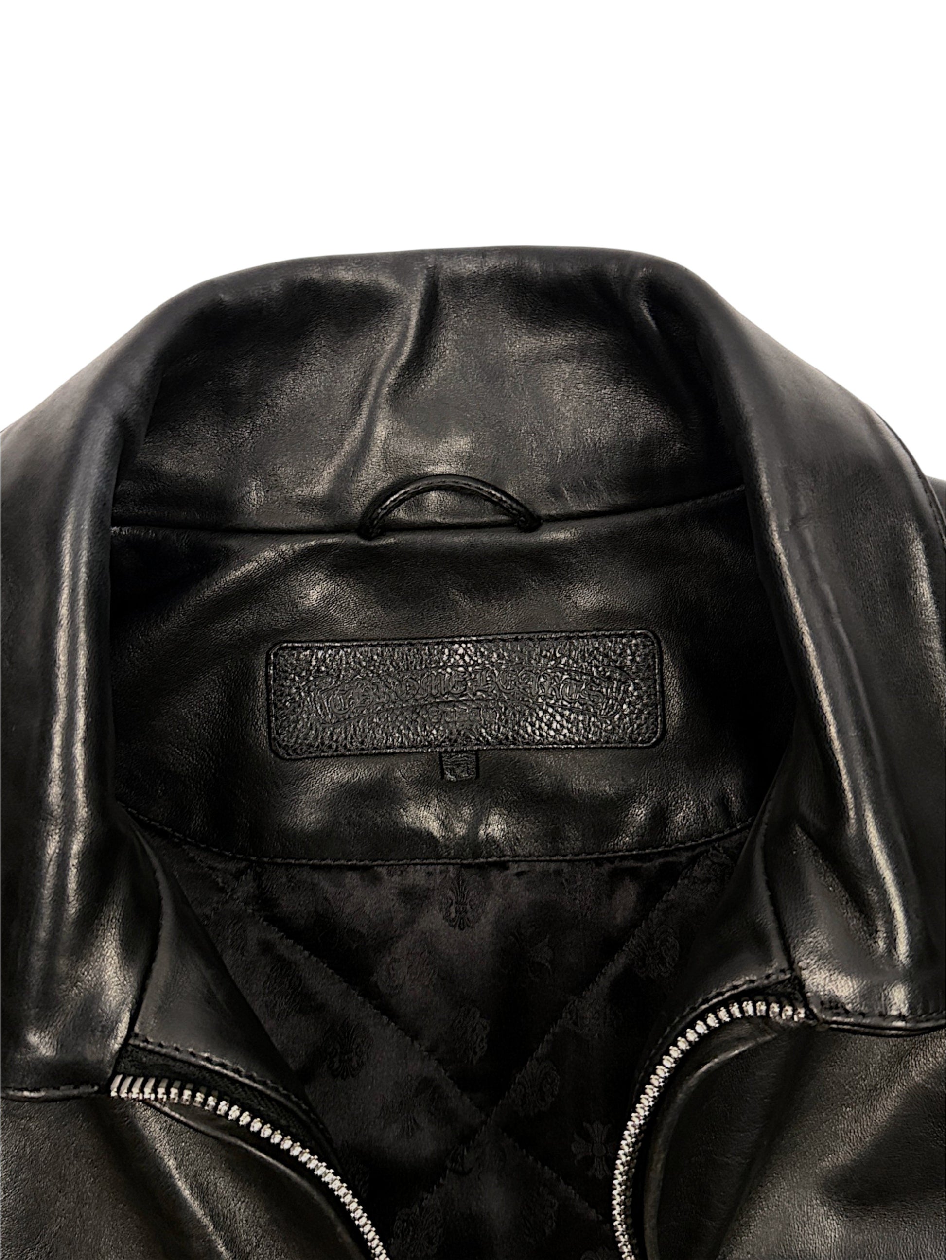 Chrome Hearts Embossed Leather Collar Tag KB24 Jacket