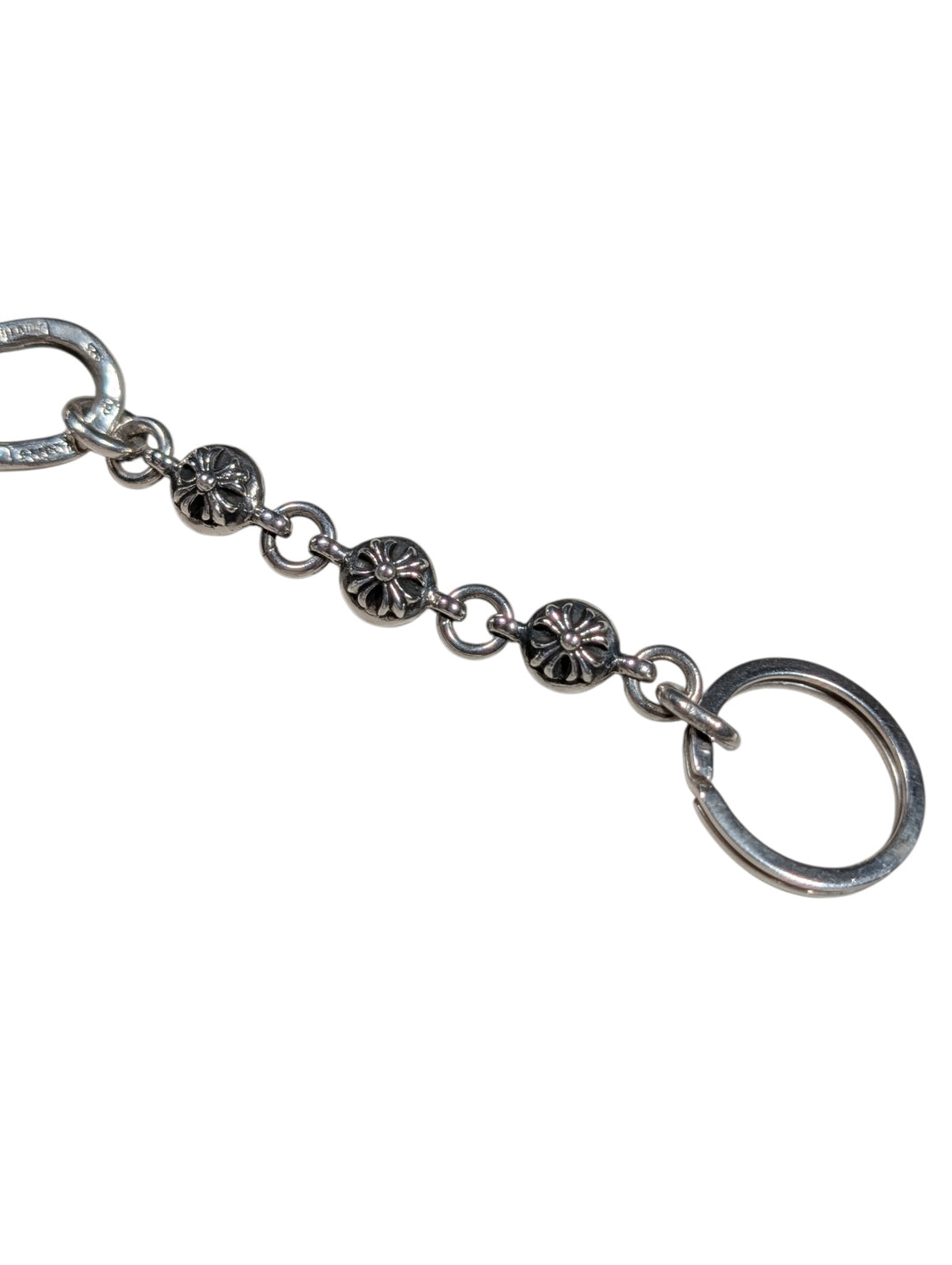 Chrome Hearts Silver Cross Ball Keychain Clip Ring Verified YP Collective