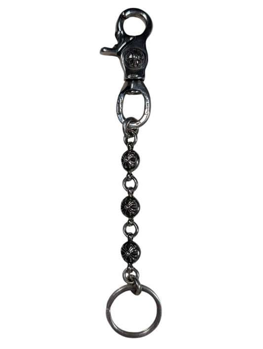 Chrome Hearts Silver Cross Ball Keychain Clip Ring Authentic Keychains