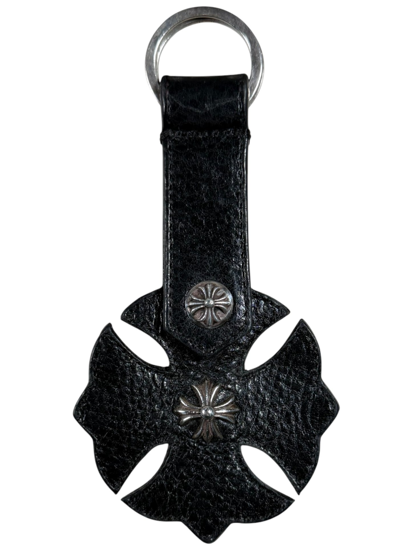 Leather Cross Plus Keychain