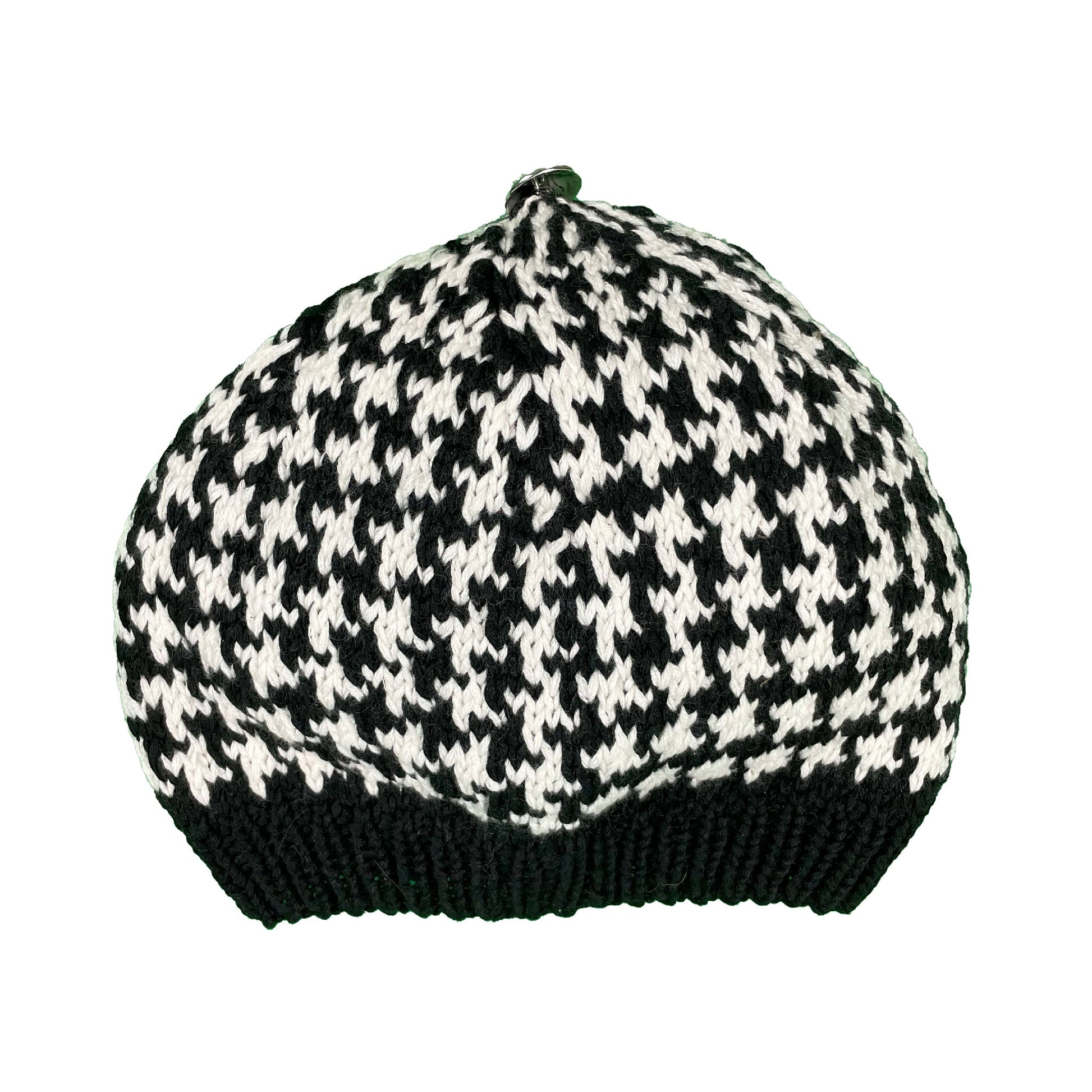 Chrome Hearts Rare VIP Knit Houndstooth Cross Patch Beanie