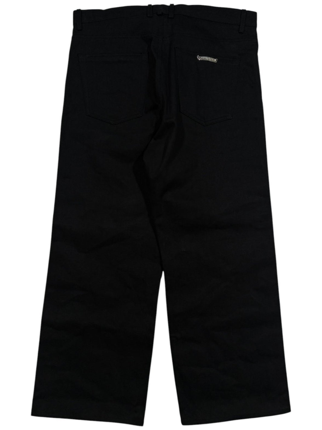 Black Selvedge Denim Rolled Hem Chrome Hearts Jeans