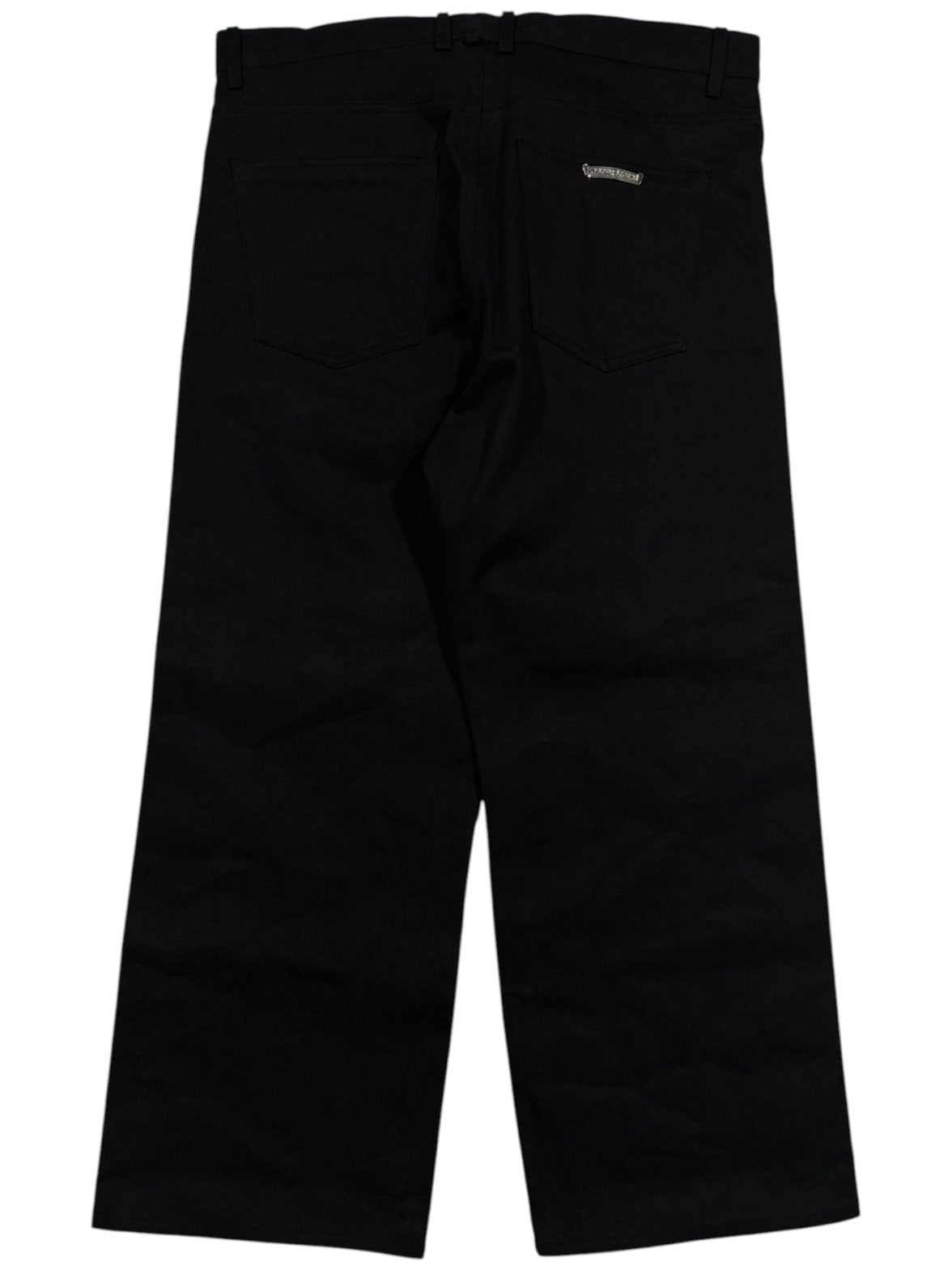 Black Selvedge Denim Rolled Hem Chrome Hearts Jeans