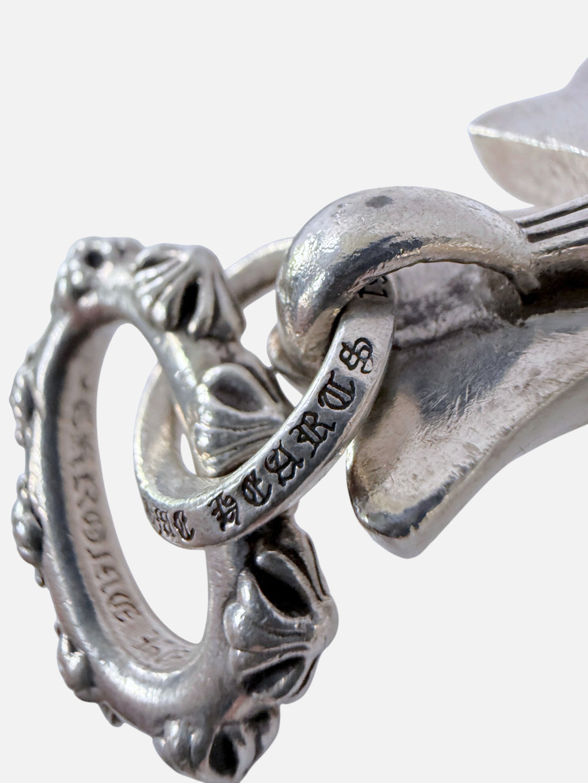 Large Cross Pendant Chrome Hearts Oxidized Silver Finish