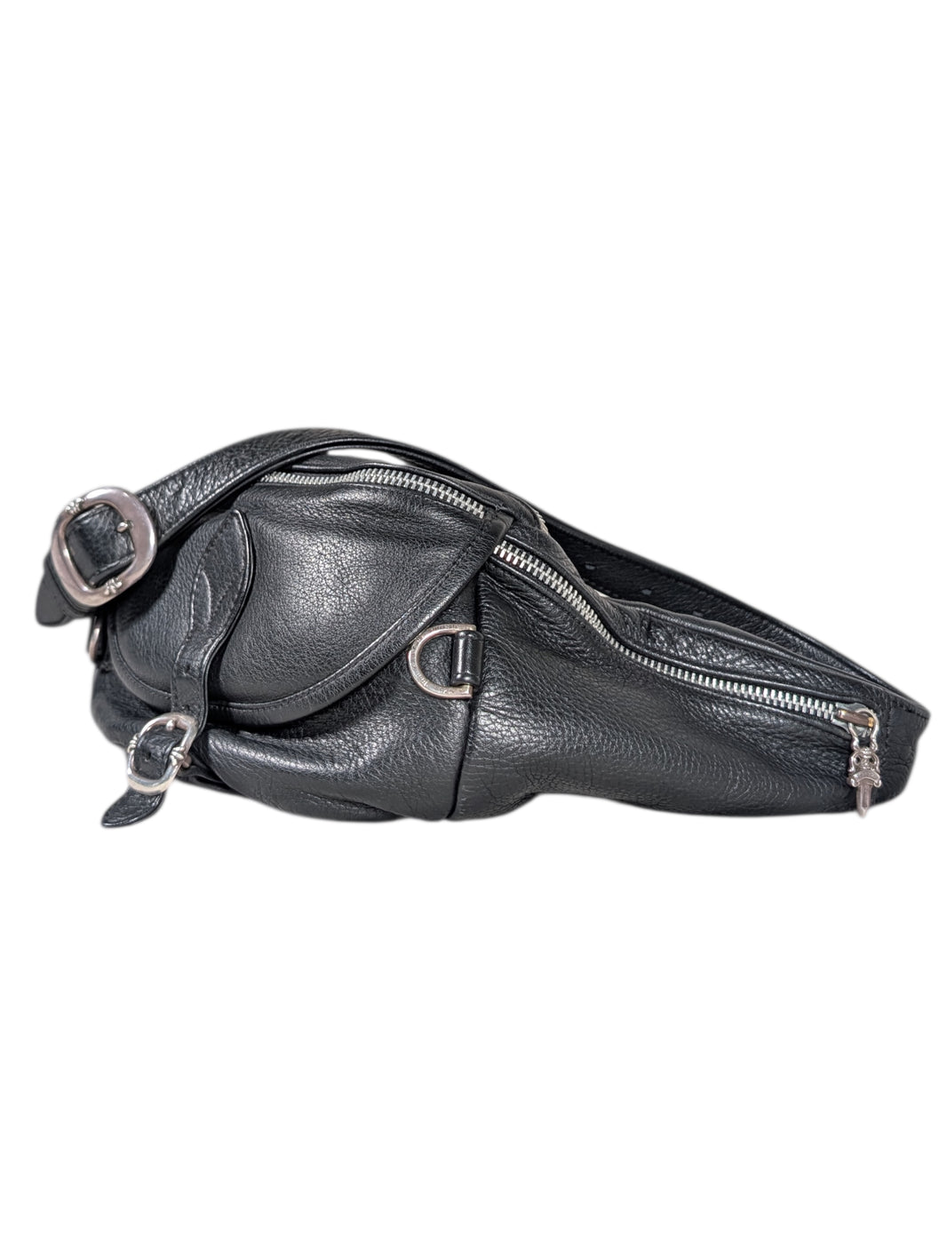Chrome Hearts Snat Pack #1 Black Leather Crossbody Bag Authenticated Designer