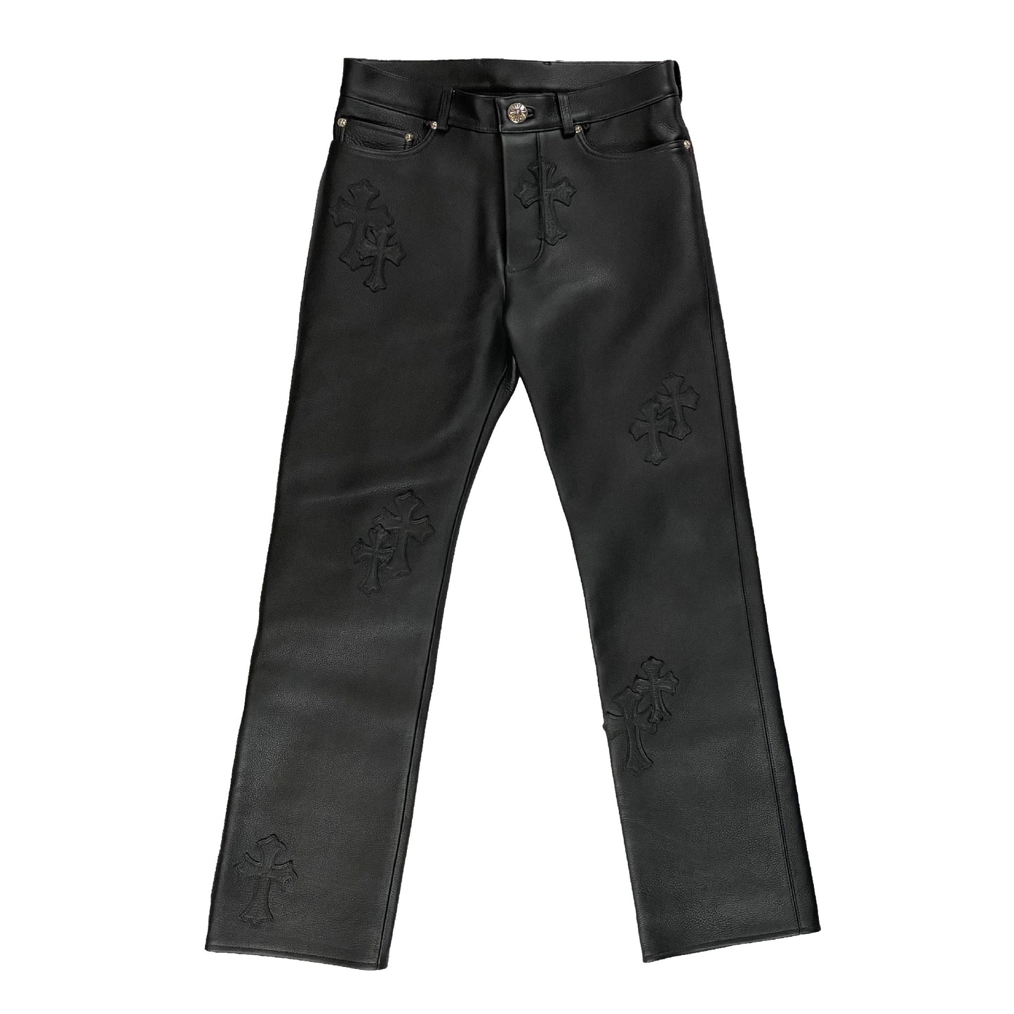 Leather Chino Cross Patch Pants