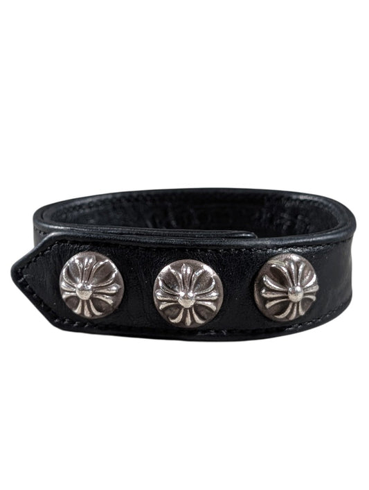 Chrome Hearts Leather Cross Ball Bracelet Authentic Bracelets