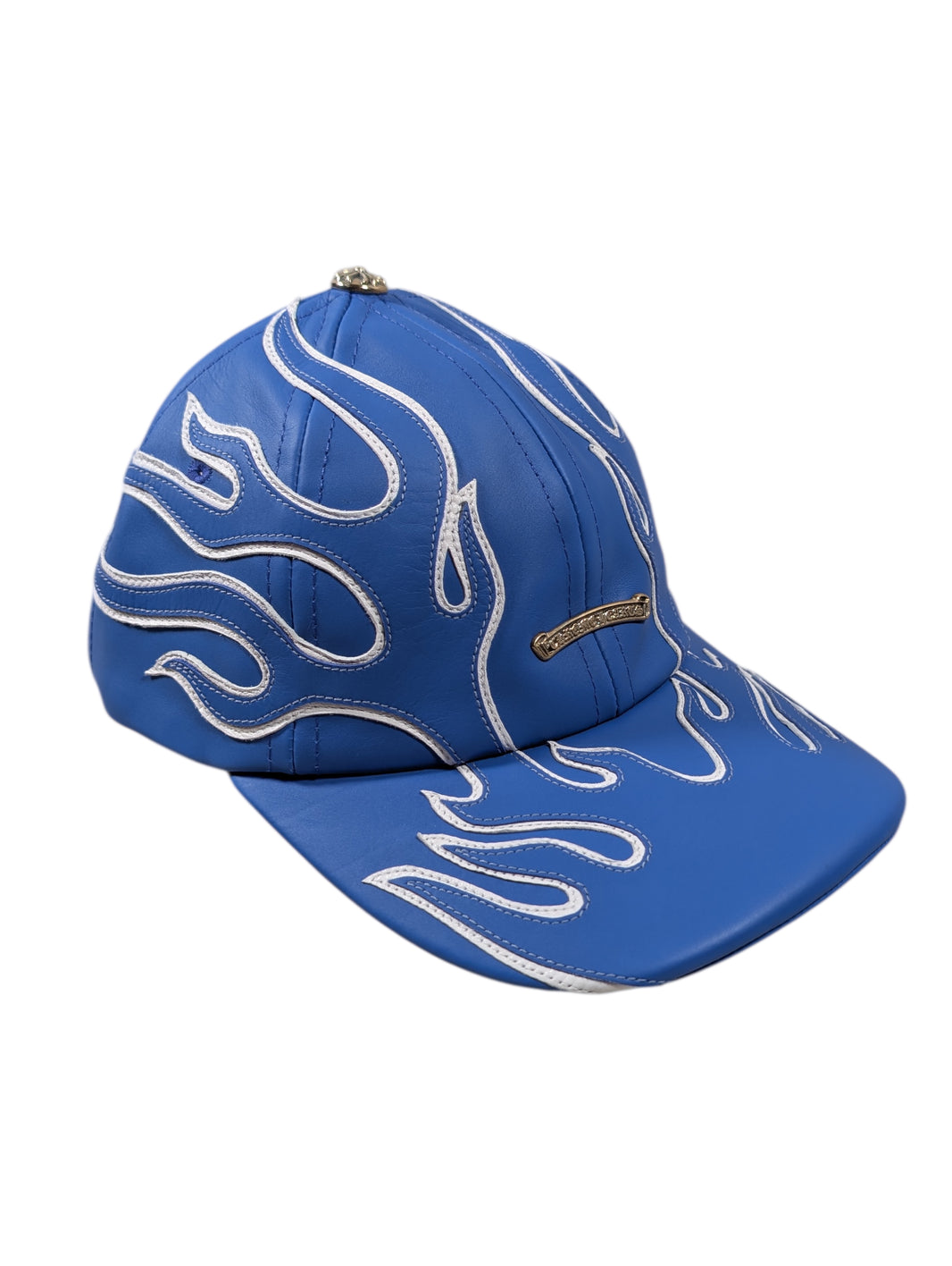 Chrome Hearts Blue Leather Flame Hat Verified YP Collective