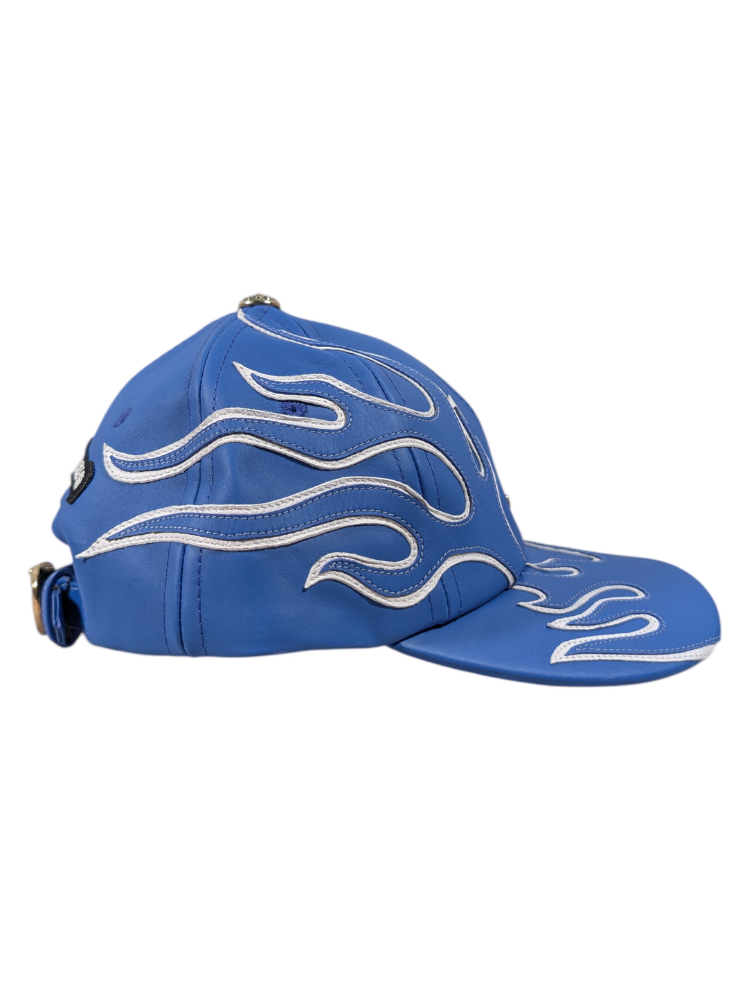 Chrome Hearts Blue Leather Flame Hat Archival