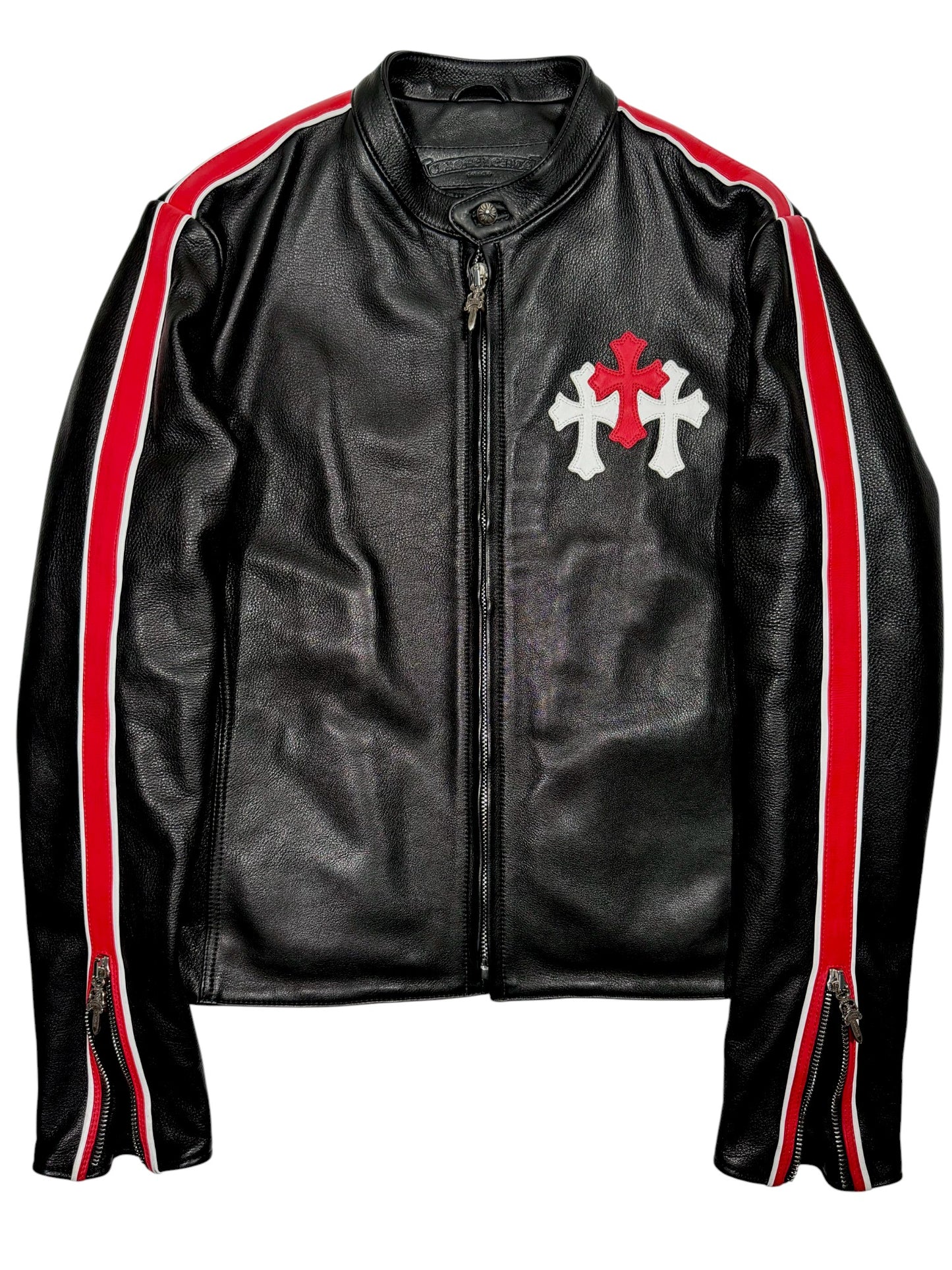 Cemetery Cross Patch Leather Jacket