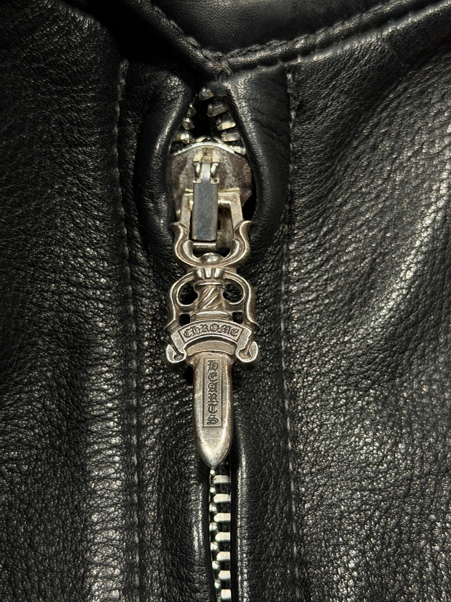 Cemetery Cross Patch Leather Jacket