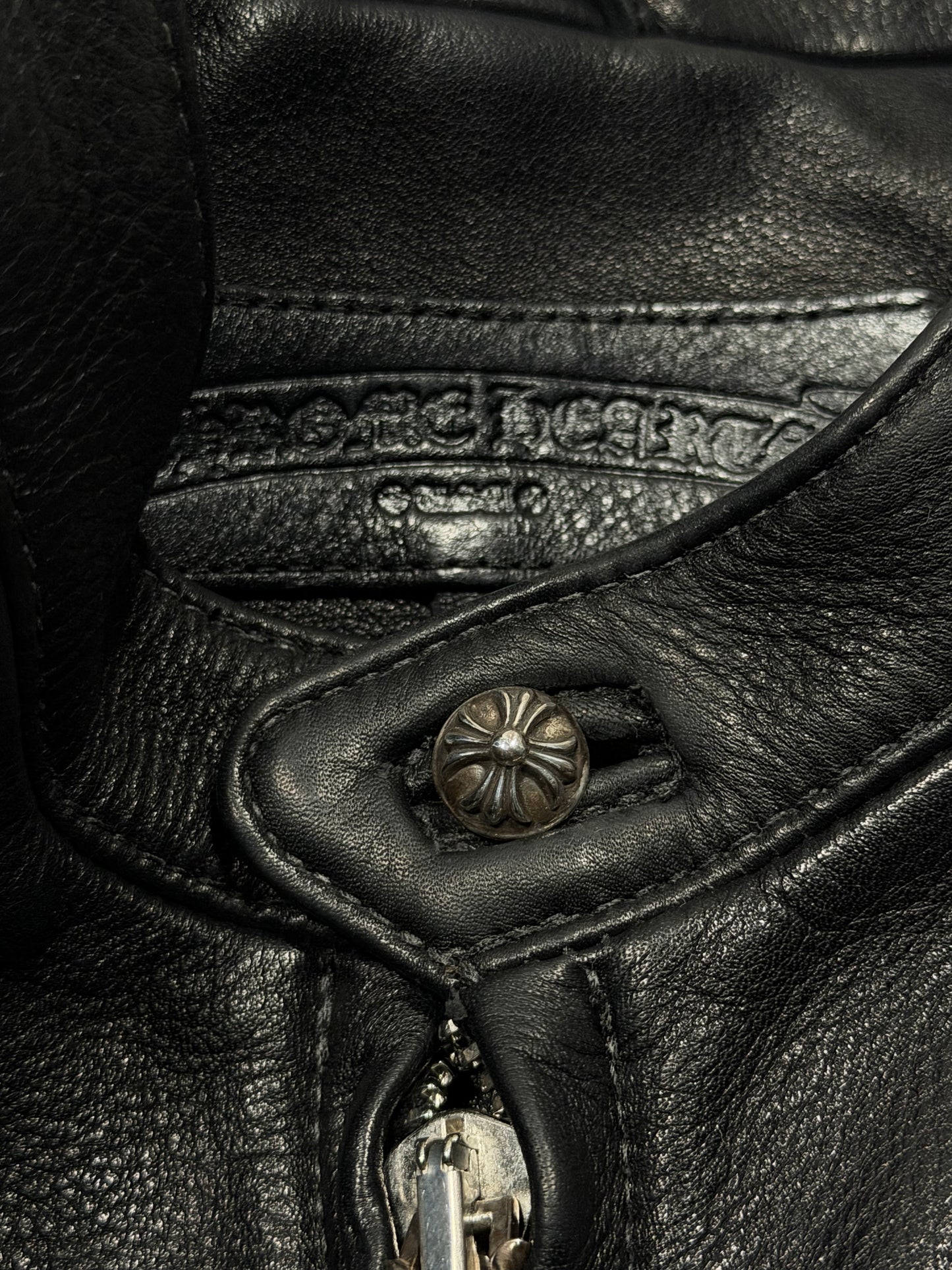 Cemetery Cross Patch Leather Jacket