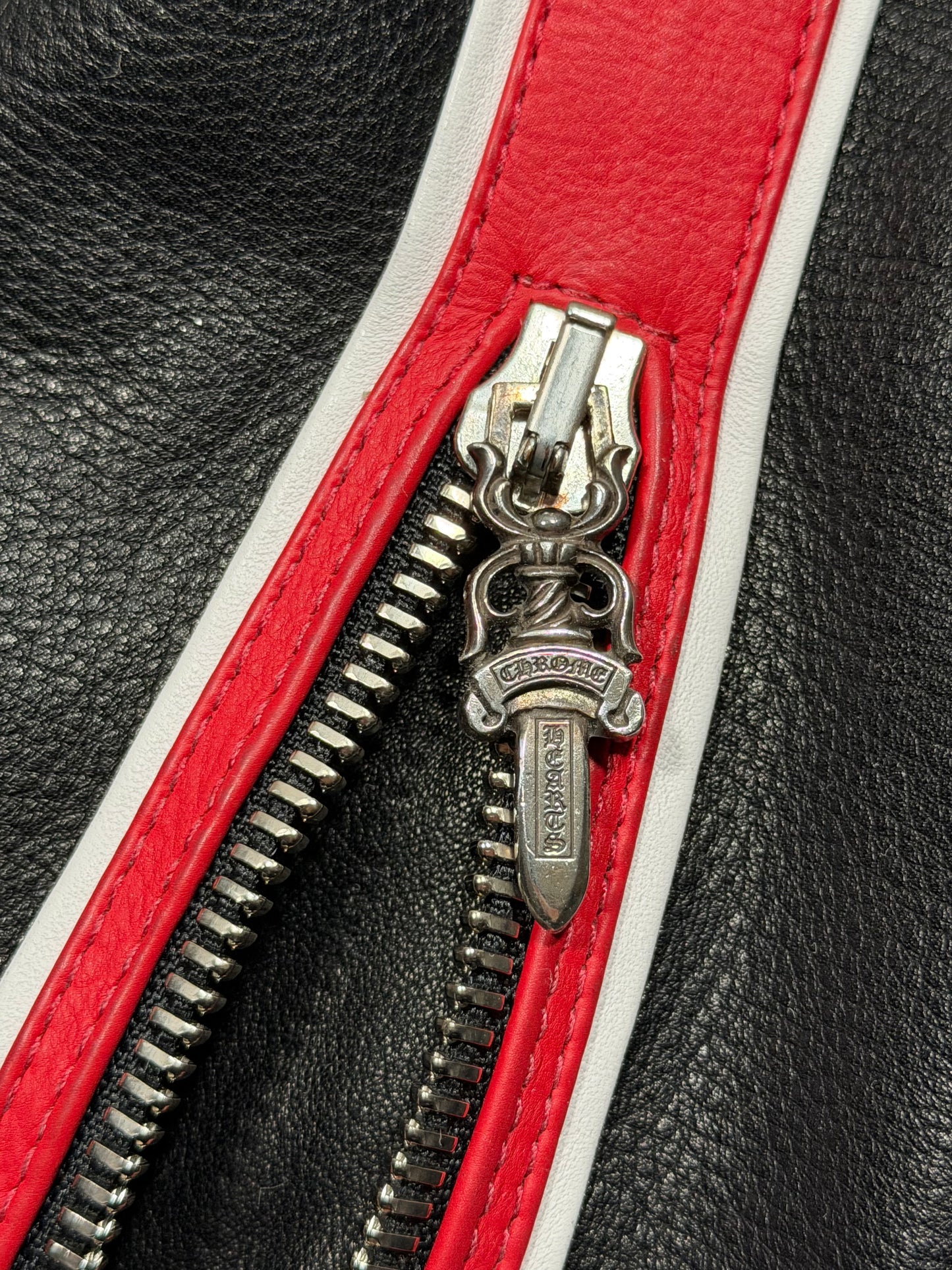 Cemetery Cross Patch Leather Jacket