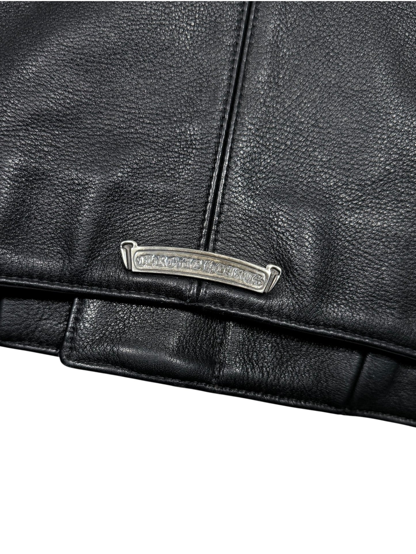 Cemetery Cross Patch Leather Jacket