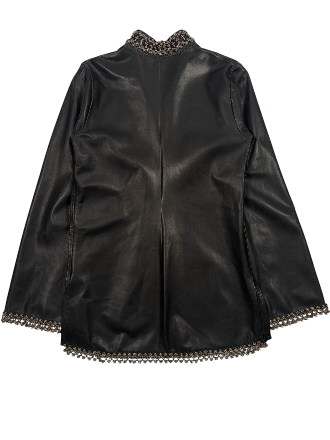 Chrome Hearts Black Lamb Leather Tunic Cross Link Trim
