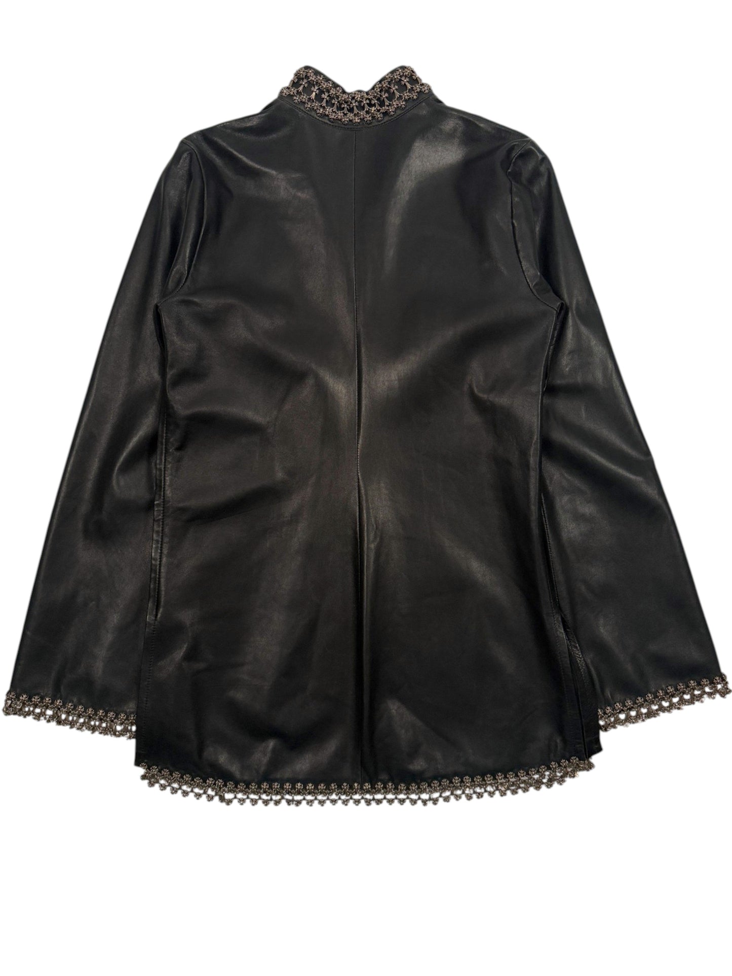 Chrome Hearts Black Lamb Leather Tunic Cross Link Trim