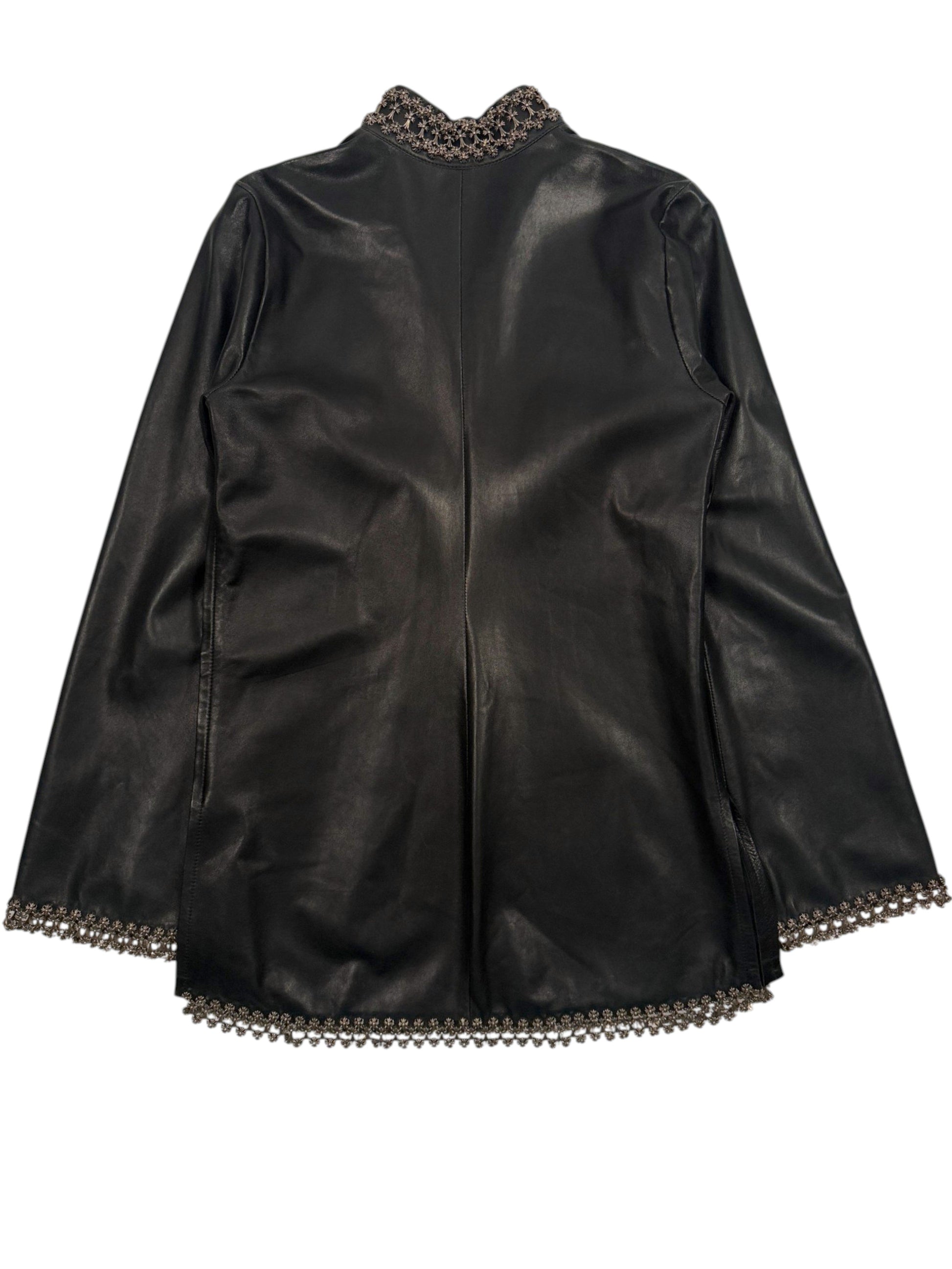 Chrome Hearts Black Lamb Leather Tunic Cross Link Trim