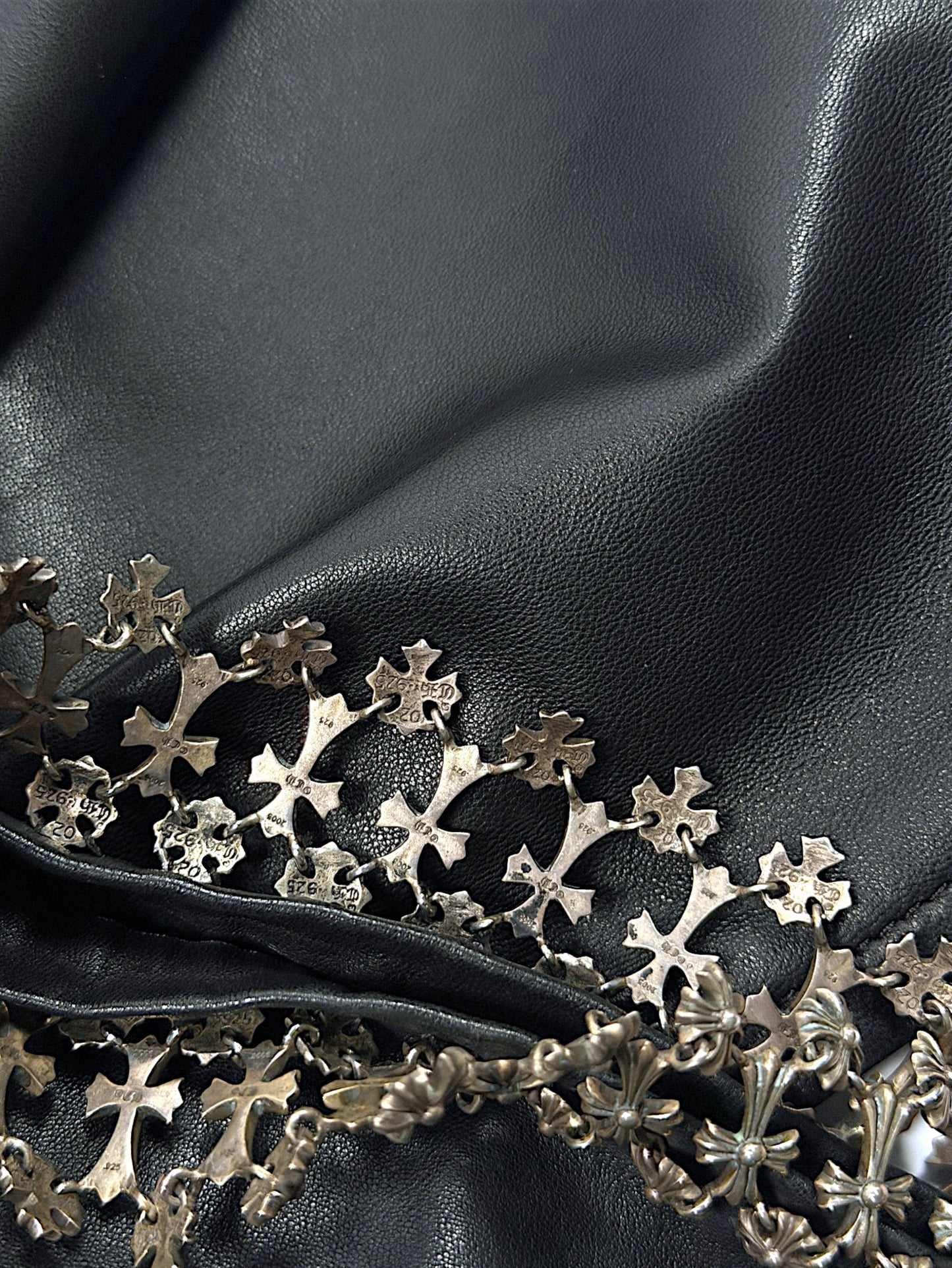 Chrome Hearts Cross Link Hem Sterling Silver Detailing