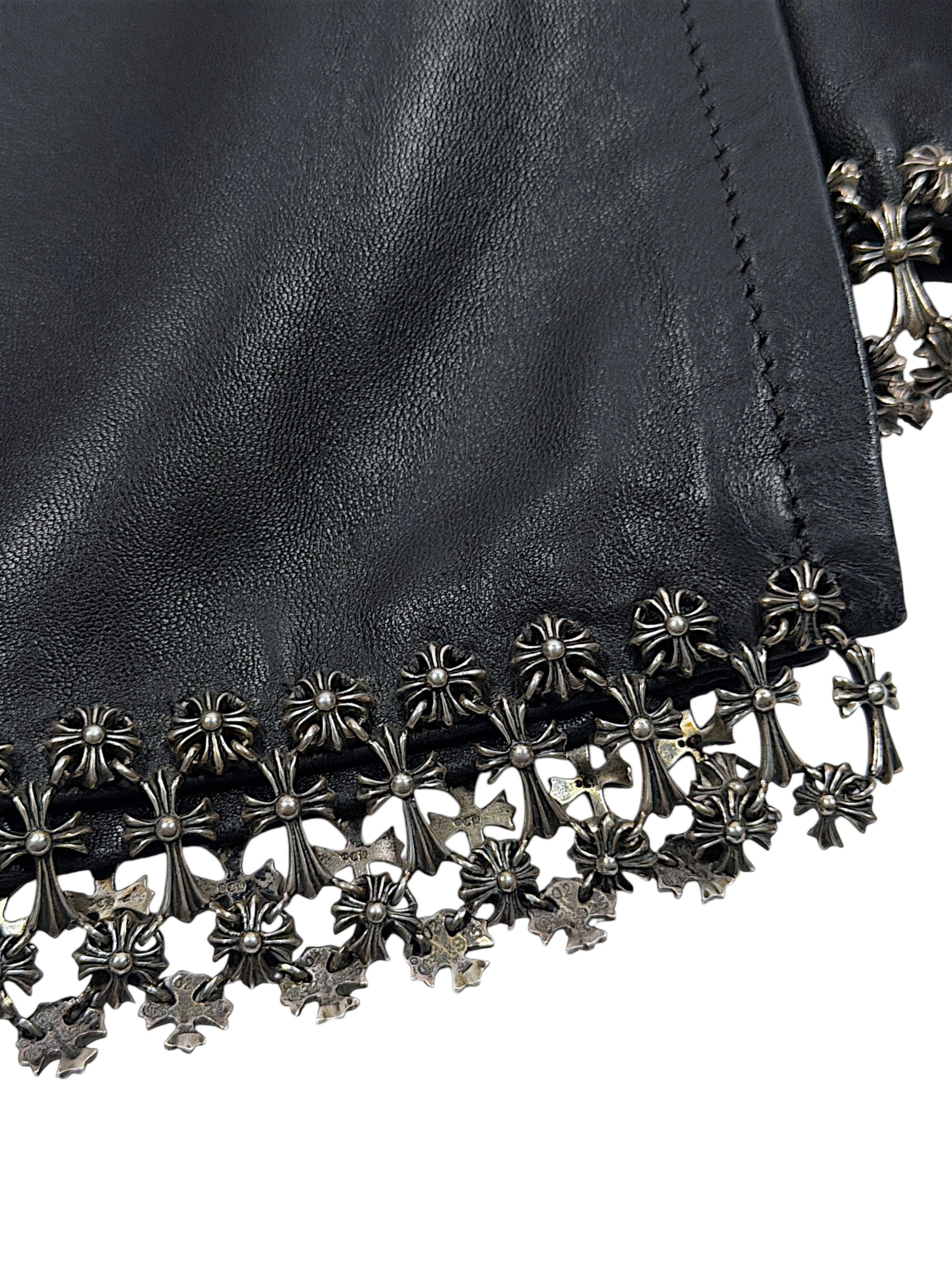 Baby Fat Cross Link Hem on Chrome Hearts Leather Tunic