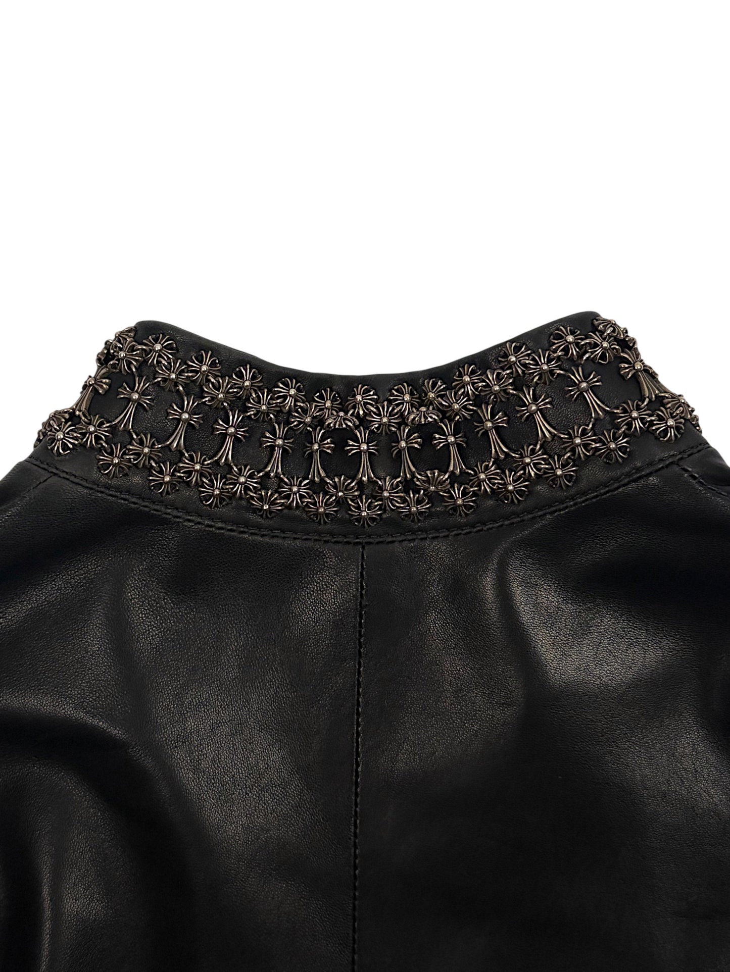 Chrome Hearts Chain Mail Cross Collar Sterling Silver