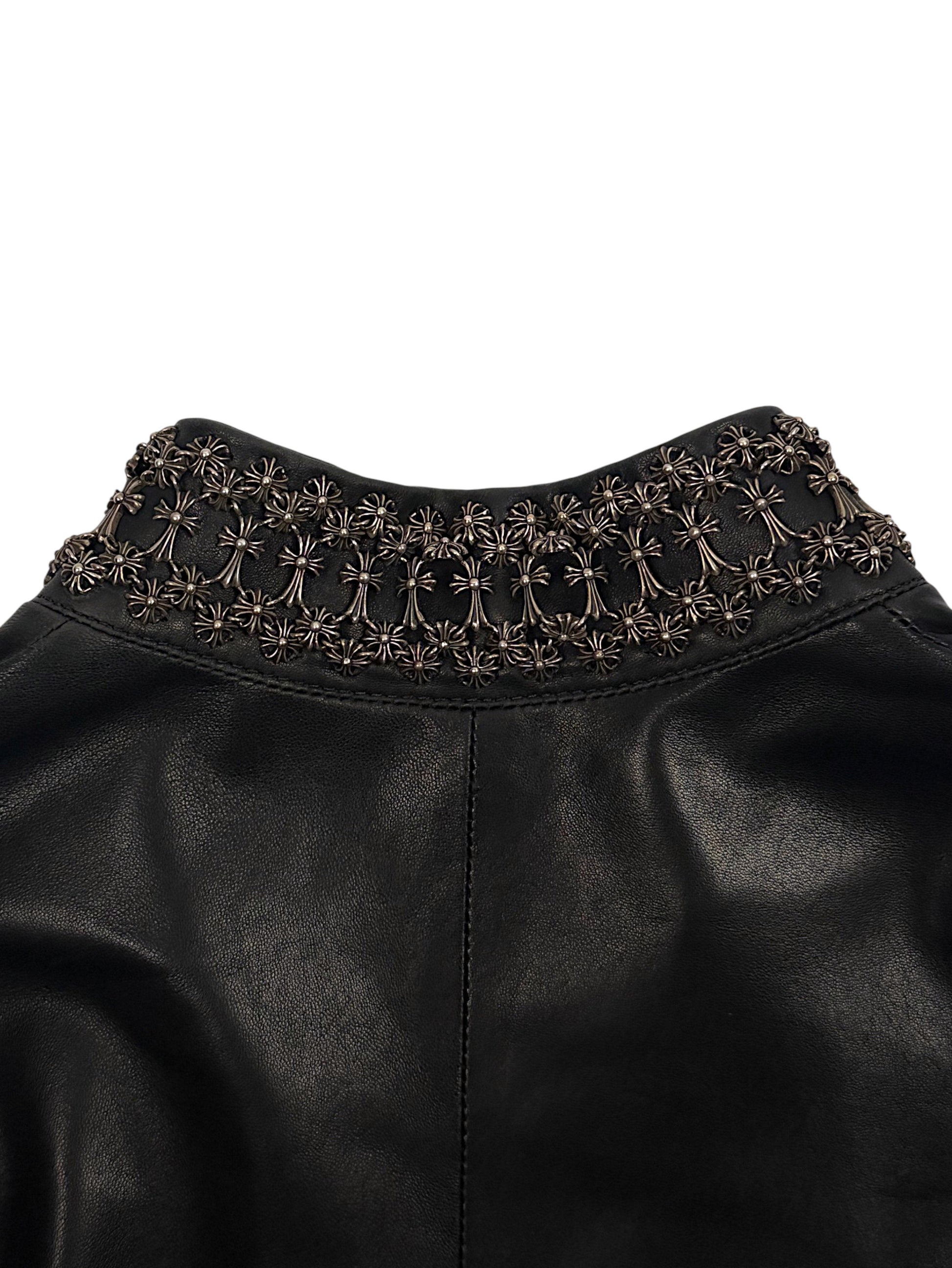 Chrome Hearts Chain Mail Cross Collar Sterling Silver