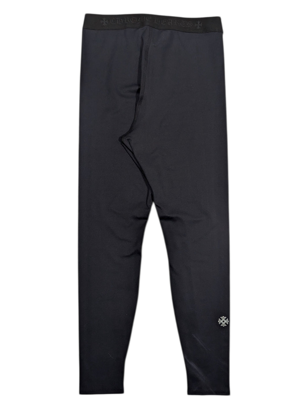 Chrome Hearts Womens Plus Cross Sports Leggings Sterling Silver Hardware
