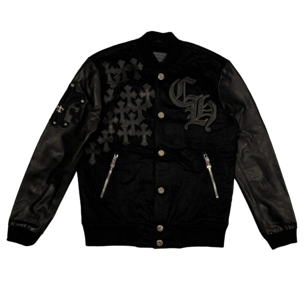 クロム　レターマンジャケット　クロスパッチ Letterman Varsity Cross Patch Jacket by Chrome Hearts | YP Collective