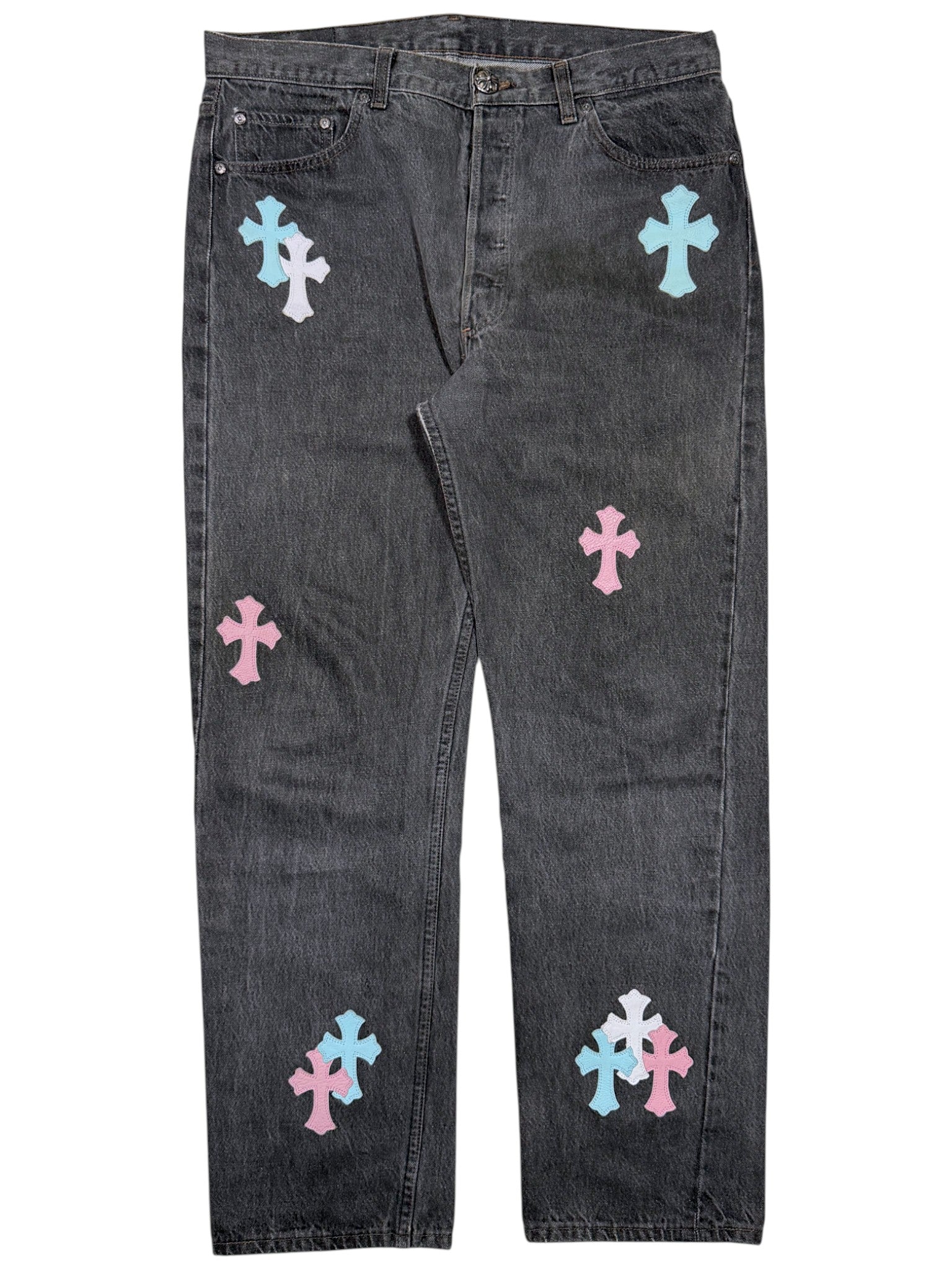 Chrome Hearts 1/1 Cross Patch Levi's 501 Jeans Authentic Jeans