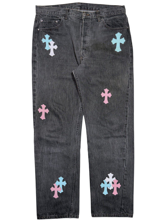 Chrome Hearts 1/1 Cross Patch Levi's 501 Jeans Authentic Jeans