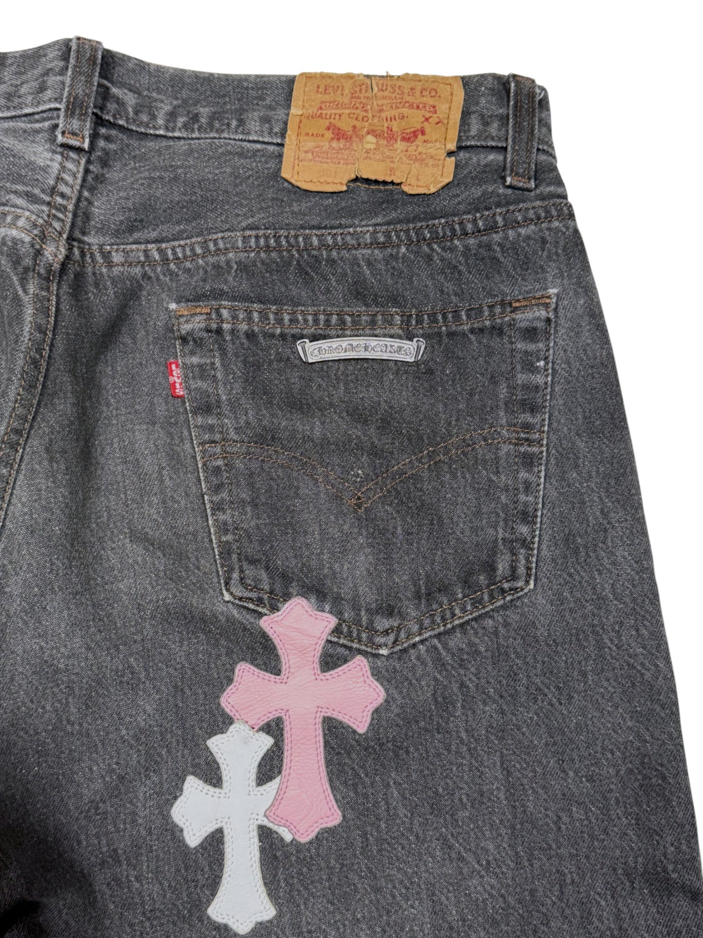 Chrome Hearts 1/1 Cross Patch Levi's 501 Jeans Authenticated Designer