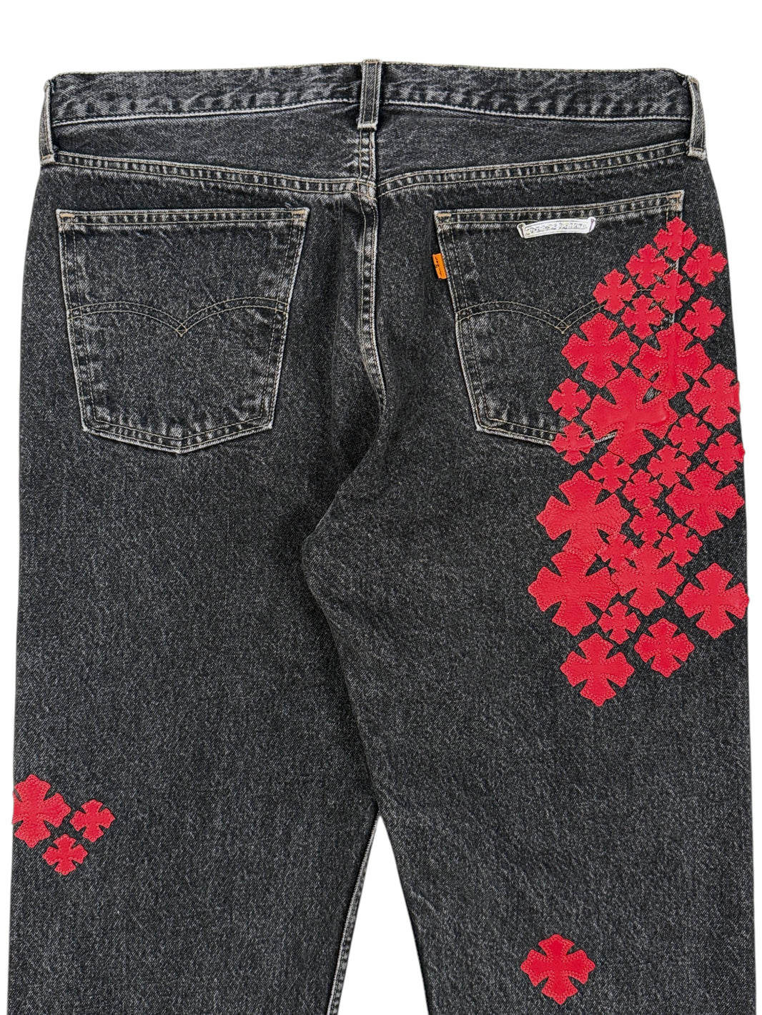 Chrome Hearts Orange Tab Levi's Red Leather Cross Denim
