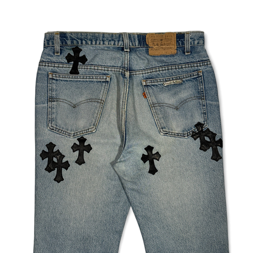 Chrome Hearts Blue Cross Patch Levi's Jeans Archival
